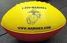 Vintage USMC Marines mini foam football – red & yellow – late 1990s recruiting