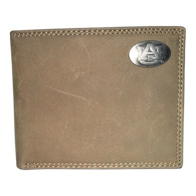 New ZEP PRO Auburn Tigers Leather Bifold Wallet Brown
