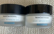 SKINCEUTICALS A.G.E AGE ADVANCED EYE CREAM FULL SIZE .5 OUNCES X 2 DAMAGED BOX