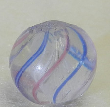 19536m Peewee .46 Inches Vintage German Handmade Latticino Swirl Marble NM