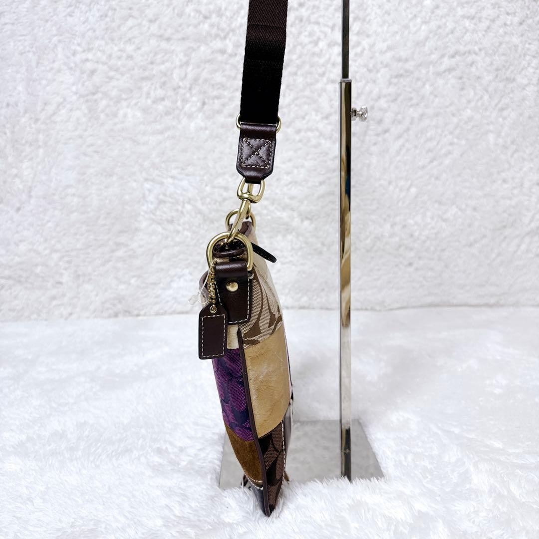 COACH Patchwork Leopard Purple Shoulder - image 4