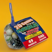 Vintage 1994 Imperial Toy Corp Glass Marbles: 49 Marbles  Shooters New 20 Games
