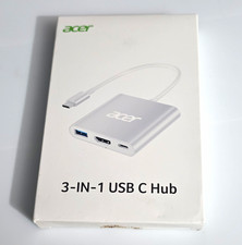 Acer 3-in-1 USB-C Hub HDMI USB 3.0 USB-C Aluminum Shell Silver ODK3A0
