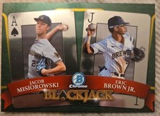2022 Bowman Draft #BJ-4 Jacob Misiorowski / Eric Brown Jr. Blackjack
