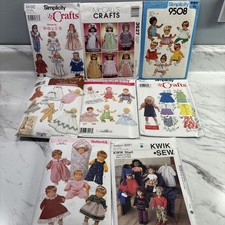 Lot Of 8 Doll Clothes Sewing Patterns Some Vintage Some Unused 18