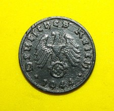 A2 - Germany 1 Reichspfennig 1944-B Extremely Fine + Zinc Coin - Swastika