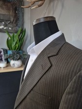      Jos A Bank Mens Wool Sports Coat 38S Gray Stripe USA 2 Button