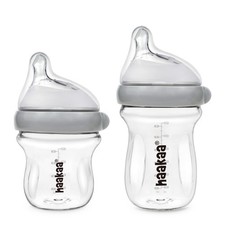 Gen.3 Natural Glass Baby Bottle Set 4.2oz  6oz - Wide Neck Anti-Colic Slow V...