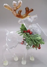 New GANZ Kissing Krystals Crystal Mistletoe Reindeer Christmas Acrylic Decor 6"