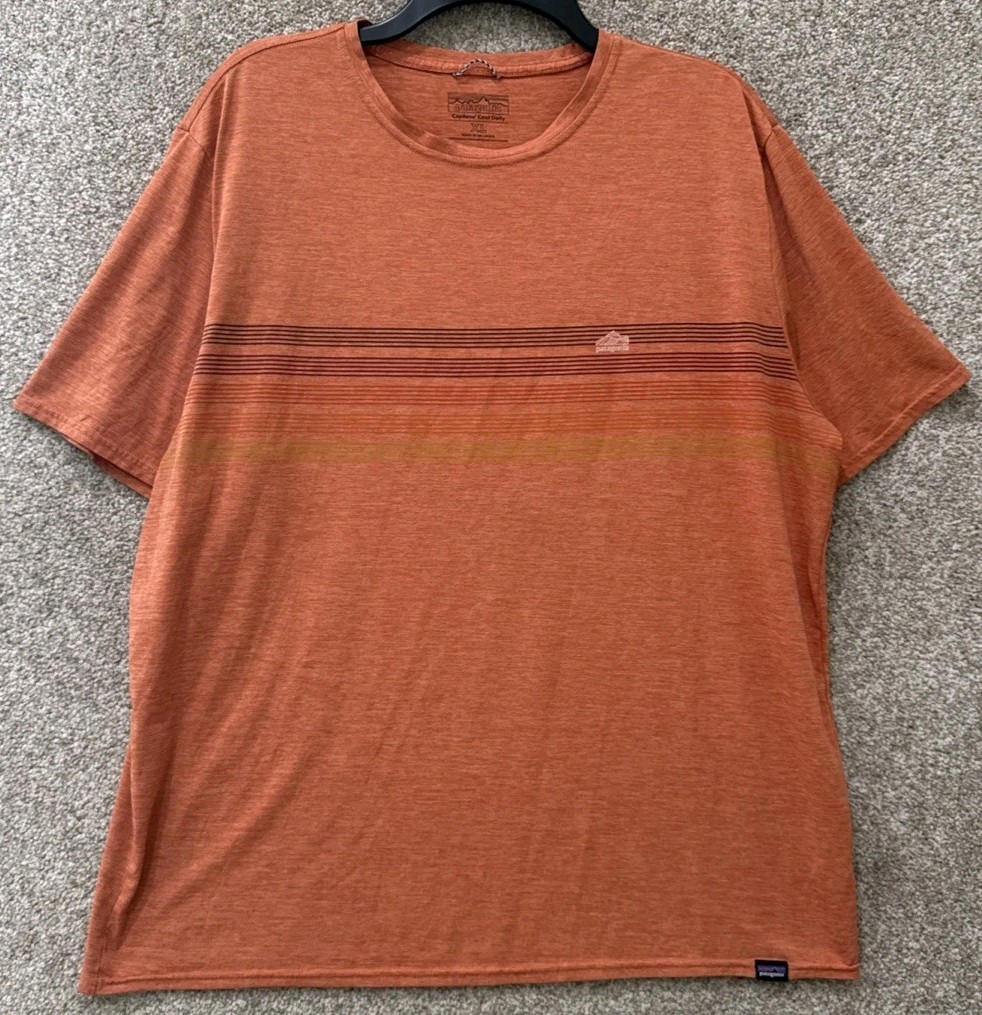 Patagonia Mens XL Logo Capilene Cool Daily 50+ UPF Short Sleeve T-Shirt 45235