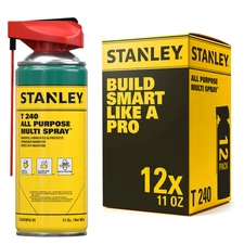 Stanley T240 All Purpose Multi Spray Corrosion Inhibitor Lubricant 11 oz 12 Pack