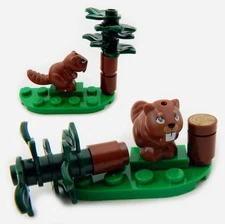 NEW LEGO BEAVER and TREE Lot animal minifig friends nature