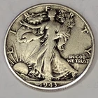 1943-S Walking Liberty Half Dollar 90% SILVER Circulated Poor - 06