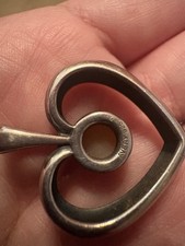 James Avery, rare and retired heart pendant with a pink opal