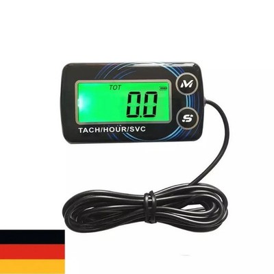 Digital LCD Tachometer Drehzahlmesser Stundenzähler für Motorrad Kettensäge