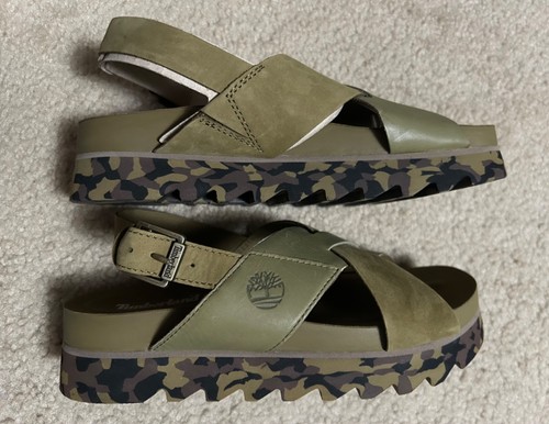 Timberland Santa Monica Sunrise Sandals Sz 6.5 Platform Womens Camo olive Green