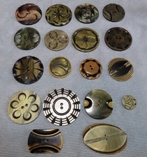 18 Vintage Antique Celluloid Buttons VARIOUS COLORS PATTERNS SHAPES