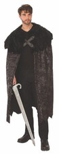 Dark Swordsman Cloak Black Watch Cape Fancy Dress Halloween Costume Accessory