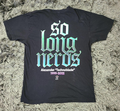 Technoblade Shirt Mens Medium Black So Long Nerds Graphic Minecraft Tribute Tee