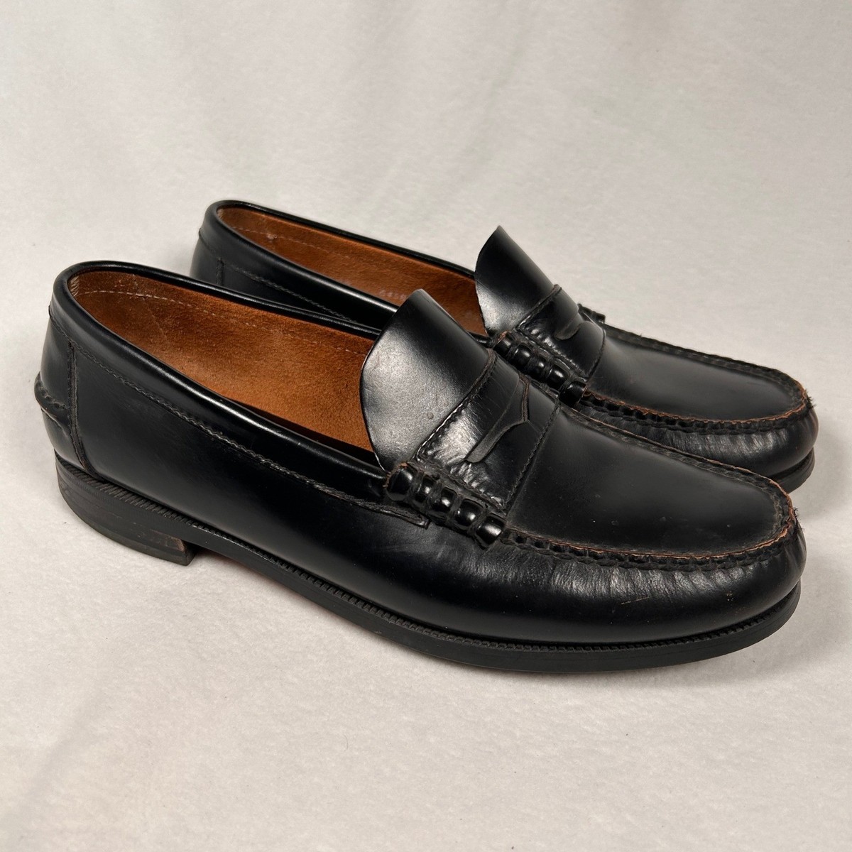 Florsheim FLS Branded Black Leather Penny Loafers Florsheim FLS Mens Black Leather Penny Loafers Slip On Dress  main image 3