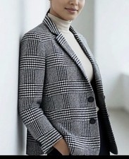 Lauren Ralph Lauren Houndstooth Blazer Jacket Size 12P Plaid Work Office
