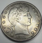 1911 P Barber Half Dollar A92