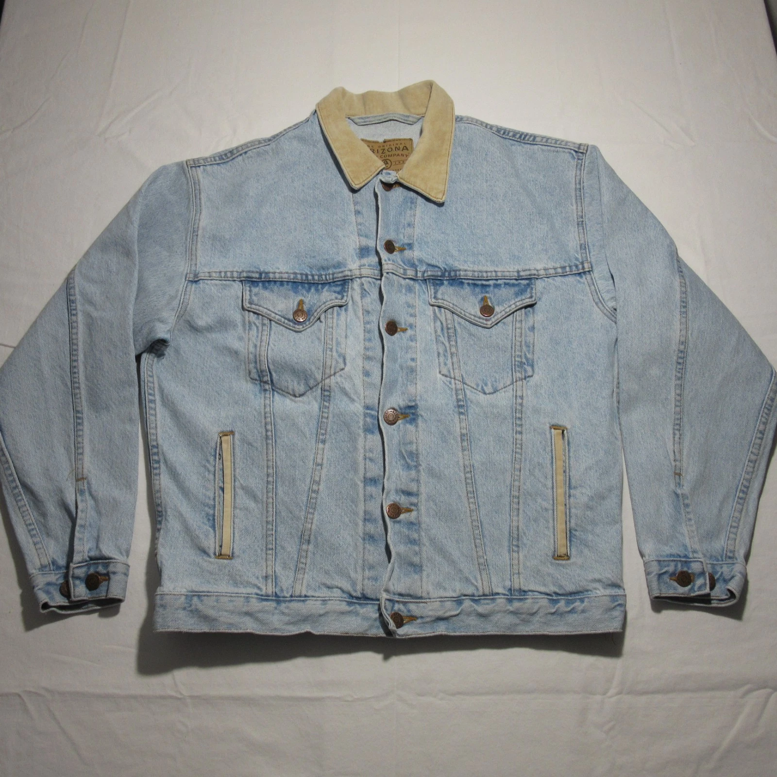 Vintage 1995 Arizona Jean Company Jean Jacket Light Wash Unisex Small USA Made