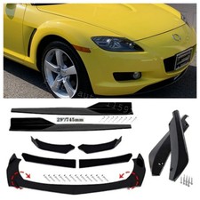 Black Front Bumper Lip Spoiler Splitter Side Skirts For Mazda Rx-8 Us