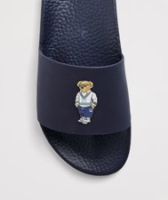 Image of Brand New Polo Ralph Lauren Navy Heritage Bear Sliders Tennis Cricket RRP£79 UK8