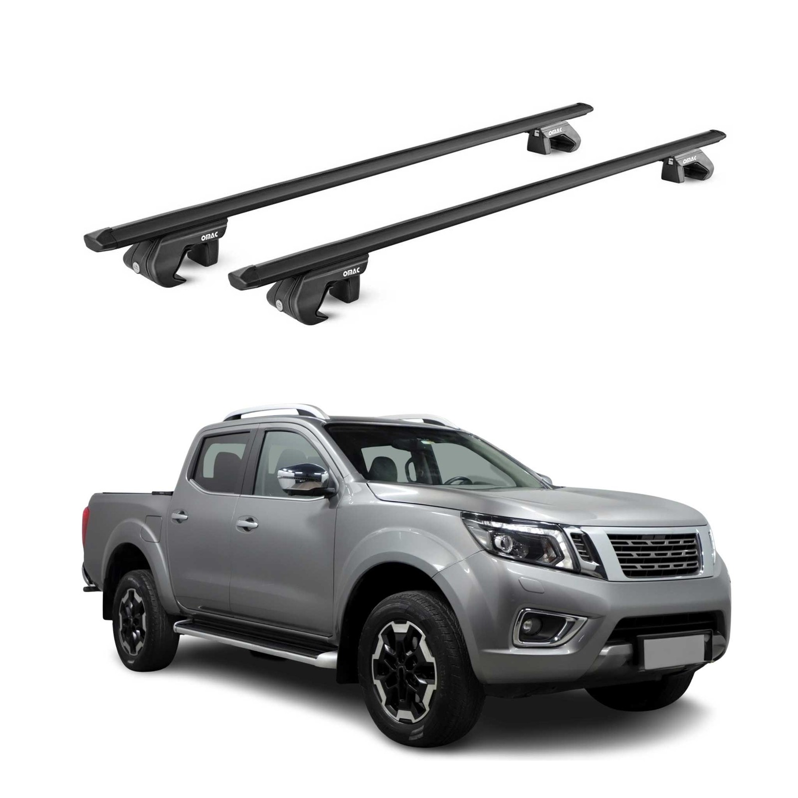 Barres de toit transversales Nissan Navara D23 2015-2023 noir alu 4P 2x