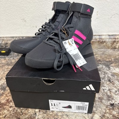 Adidas HVC 2 Adult Wrestling Shoes Men Size 11.5 #HP6870 Black/Charcoal/Pink