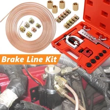 Brake Line Repair Kit 3/16 25FT Copper Pipe Single Double Flaring Tool Fittings