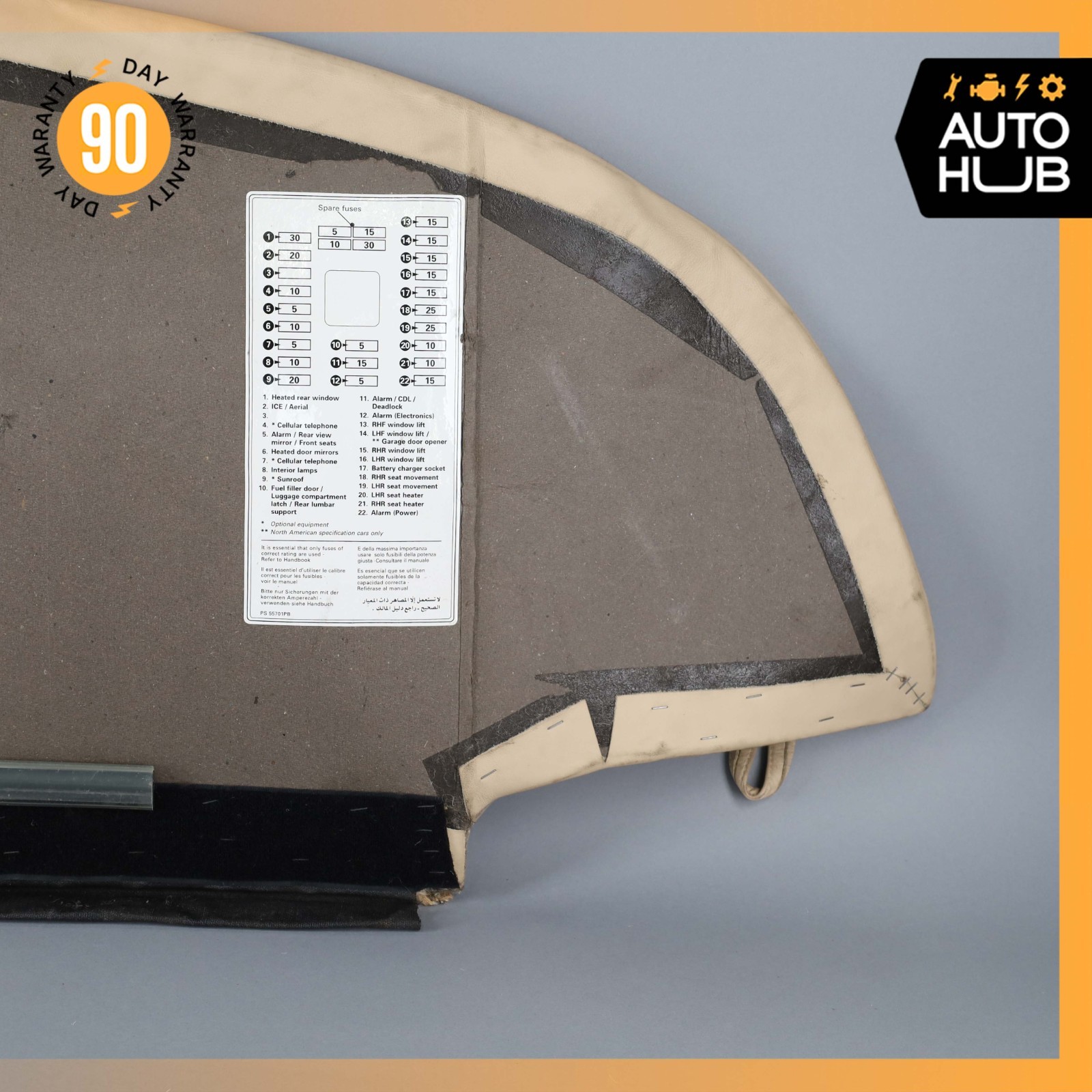 99-02 Rolls Royce Silver Seraph Rear Left Side Trunk Boot Mat Carpet Cover OEM