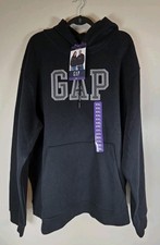 GAP Black Logo Mens Hoodie XXL NWT Heavy Soft Fleece Warm Pullover Sweatshirt   