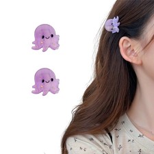 Snmzlc 2 Pcs Small Hair Claw Clips,Hair 1 Count Pack of 2 , Purple Octopus
