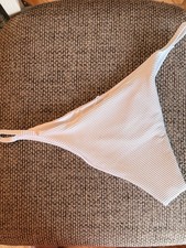 NEW Full Tilt - Women's Ribbed Thin Side Skimpy White Bikini Bottoms - Size XL