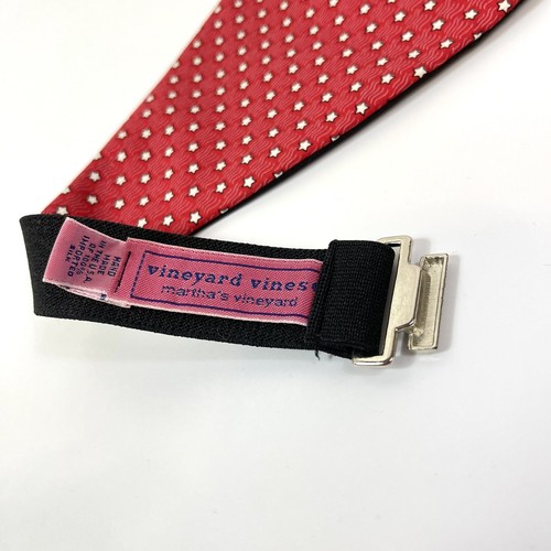 Vineyard Vines Cummerbund 100% Silk Red With White Stars - Picture 6 of 7