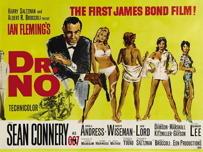 1962 James Bond Dr No Movie Poster High Quality Metal Fridge Magnet 3x4 9770
