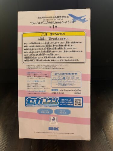 Re Zero Rem Ram Super Premium Figure Doll Lugnica Airlines Flight Attendant Sega - Picture 2 of 7