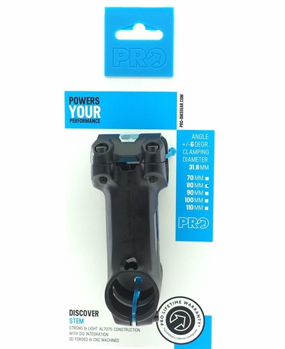 Shimano Pro DISCOVER Alloy Stem, 1-1/8" ±6 Degree 80mm 31.8mm For Gravel Bike - Picture 1 of 8