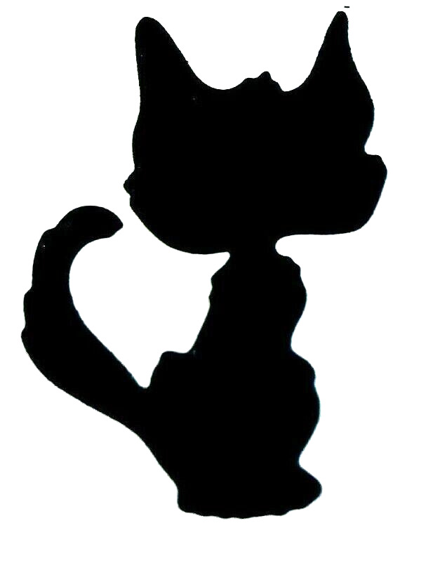 Scaredy Cat Silhouette, Glittered