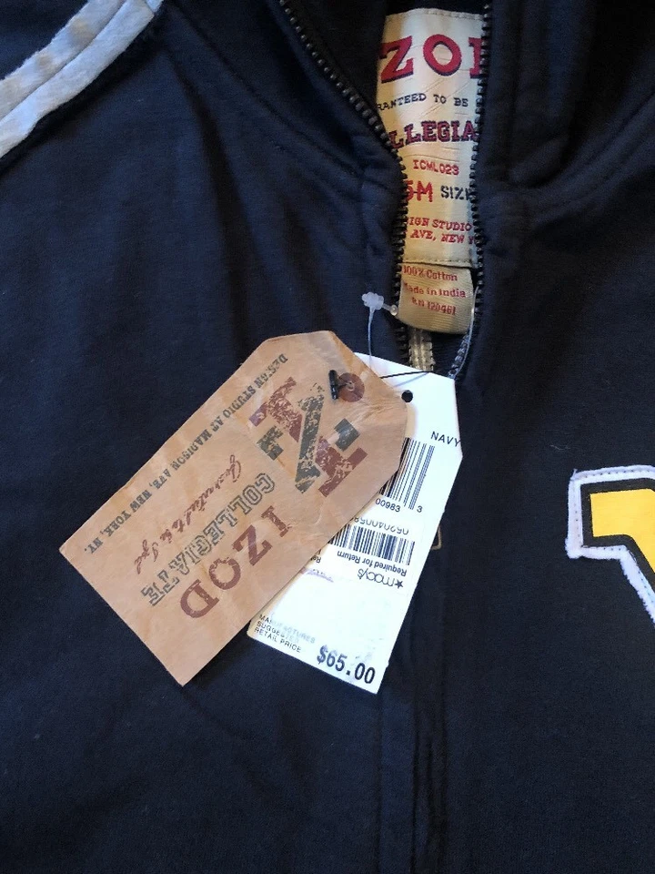 NWT Izod Mens WV COTTON ZIP UP JACKET SZ L - Image 3 of 4