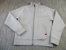 Schott Usa Jacket Womans Large Full Zip Neoprene Heavy Spell Out Logo Grey