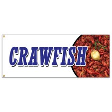 CRAWFISH BANNER SIGN boil dinner lunch corn cajun new orleans buggers