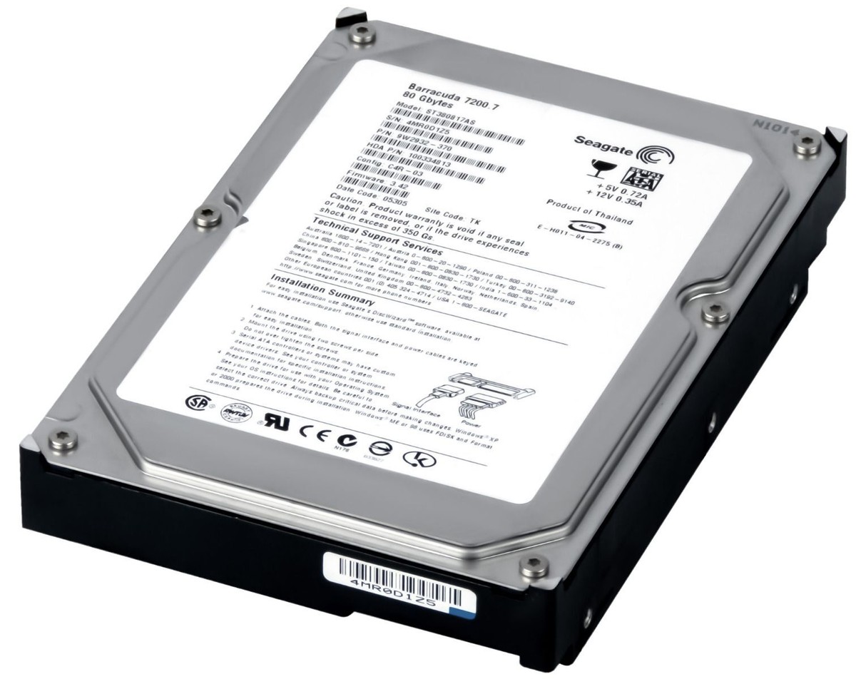 Hard Drive Seagate Barracuda 7200.7 ST380817AS 80GB SATA Hard Drive Seagate Barracuda 7200.7 ST380817AS 80GB SATA