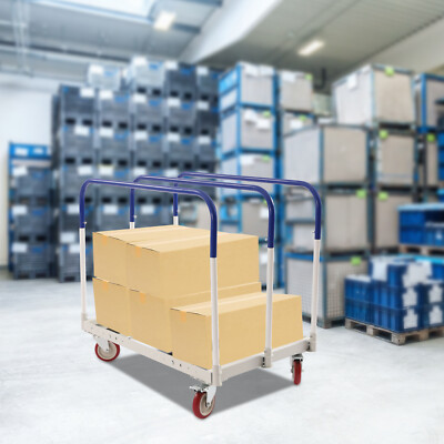 453.6kg/1000lbs Steel Panel Truck Rectangular Trolley Steel Panel Cart w/ Caster