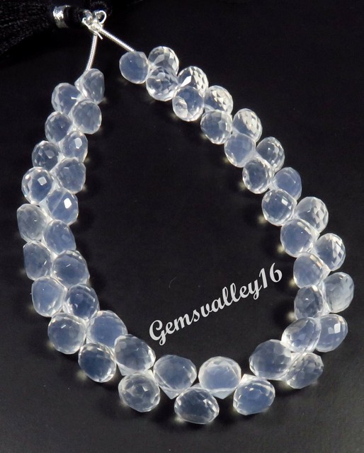 TRENDY~ Natural Clear Ice Quartz Onion Faceted Gemstone Beads. 7-7.50mm GV-1306 TRENDY~ Natural Clear Ice Quartz Onion Faceted Gemstone Beads. 7-7.50mm GV-1306
