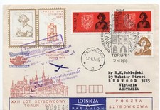 Poland-22nd Glider Mail-1973 'Bocian' flown Torun-Frombork TorphilexCvrd+vignett