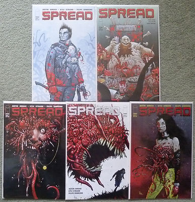 SPREAD #1-5 SET..JUSTIN JORDAN..KYLE STRAHM..IMAGE 2014 1ST PRINT..VFN+