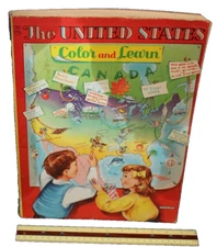 THE UNITED STATES Color And Learn Paperback Copyright 1958 Saalfield Publishing